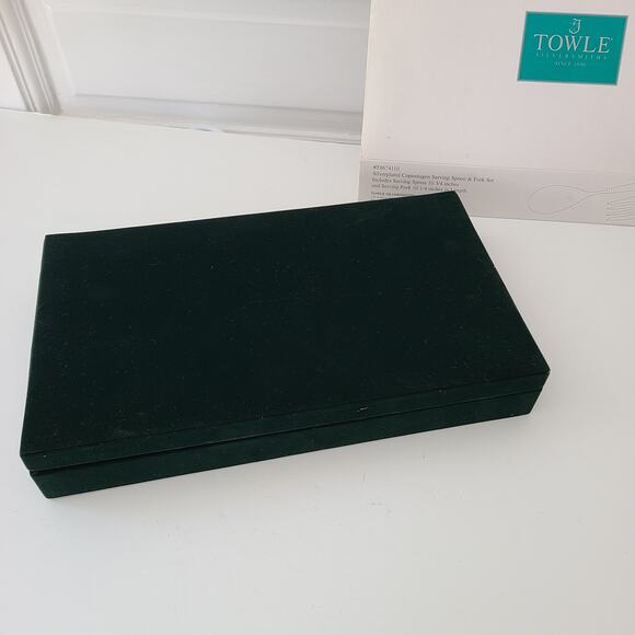 Towle silverplate Copenhagen Serving spoon and fork set New in Box - Picture 6 of 6